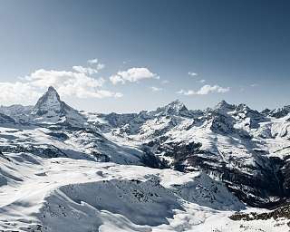 Zermatter Bergwelt beim skifahren in Zermatt